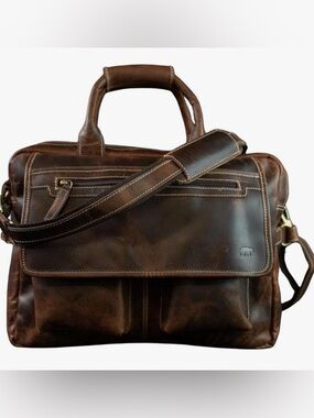 Kodiak Buffalo Leather Pilots Messenger Bag New!